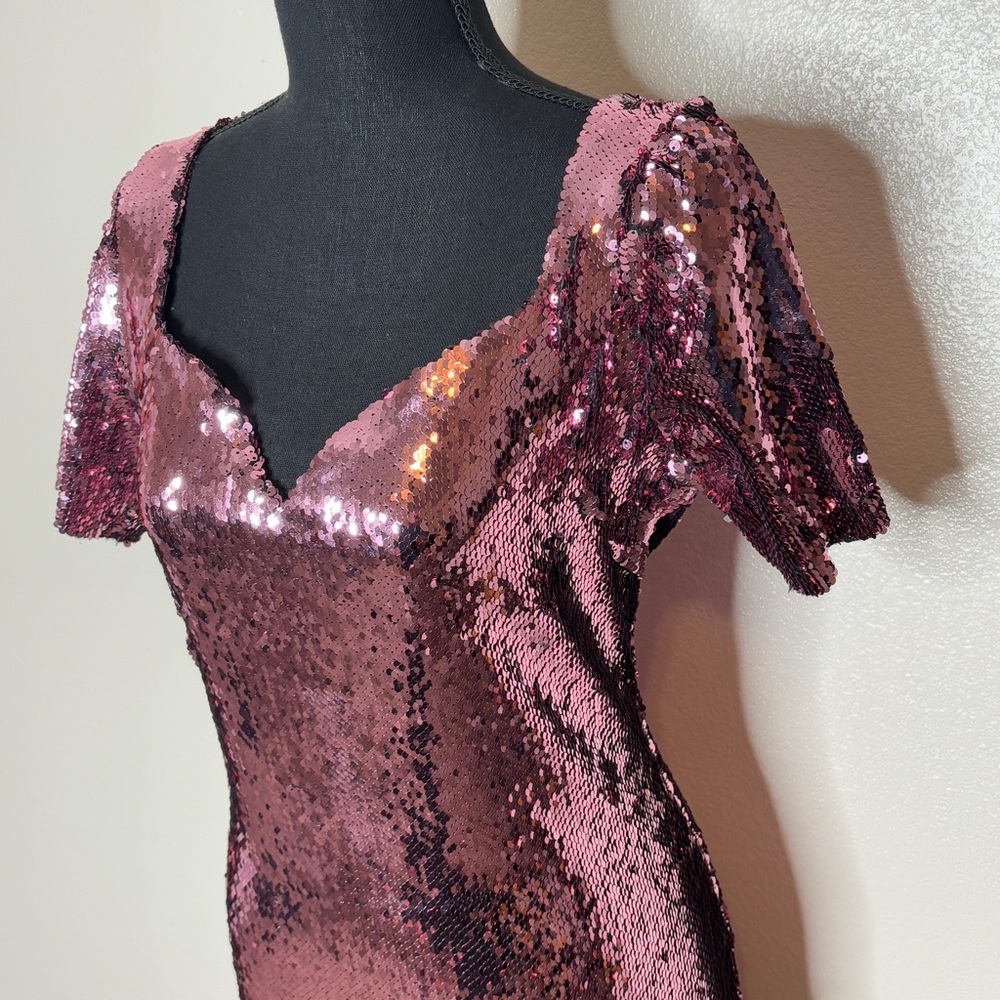 Zara Pink Sequin Mini Dress - Picture 3 of 7